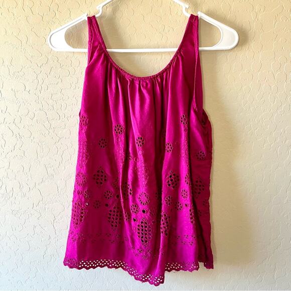 Anthropologie fuchsia pink eyelet lace blouse - Picture 9 of 9